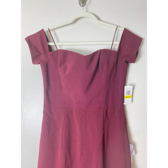 DRESS THE POPULATION DRESS BURGUNDY FALL WEDDING GUEST SHORT COCKTAIL FESTIVE - Picture 6 of 13